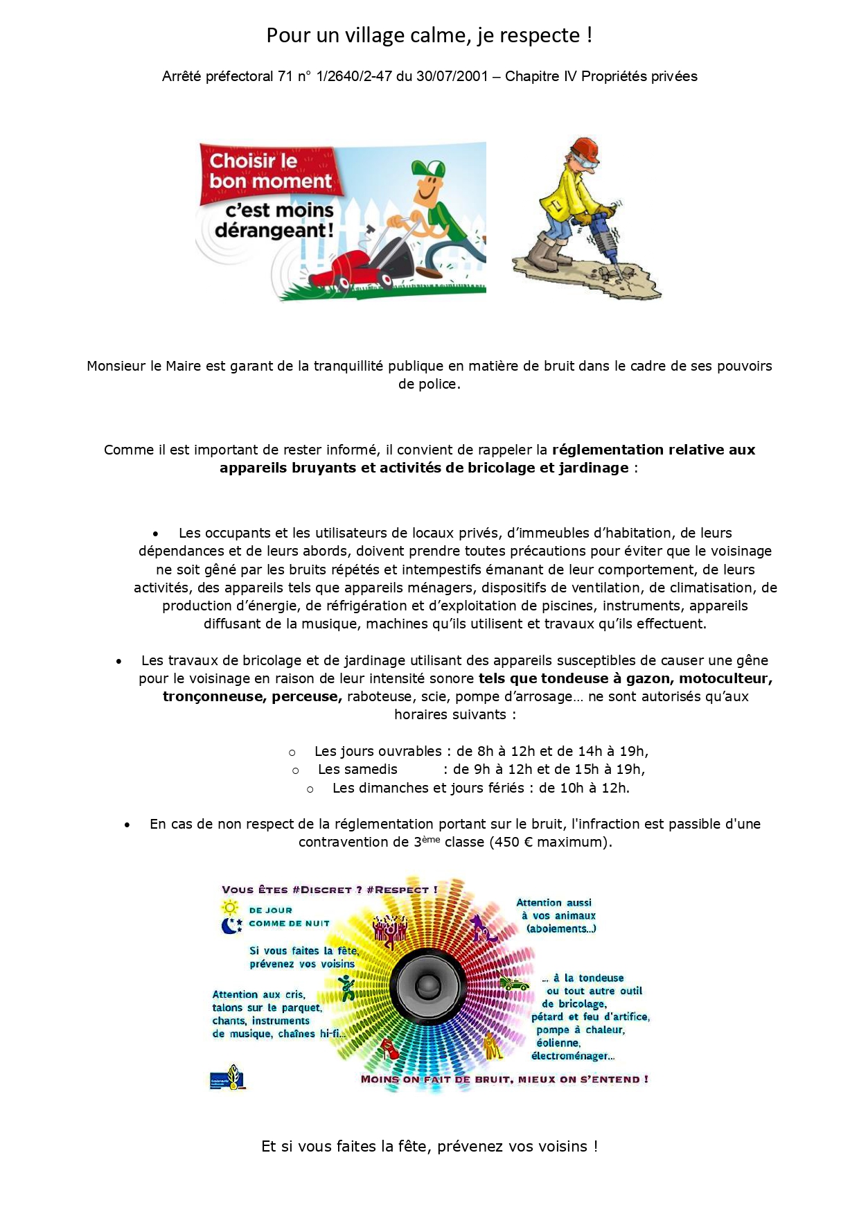 BRUITS DE VOISINAGE